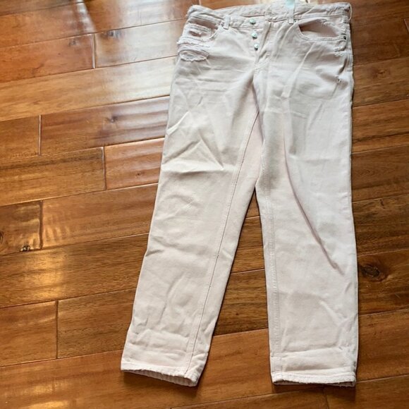 H&m & Denim pink distressed boyfriend jeans - Picture 2 of 8